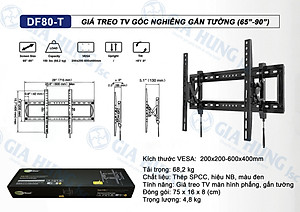 Giá Treo Nghiêng DF80-T (60 - 80 inch) - Hàng nhập khẩu