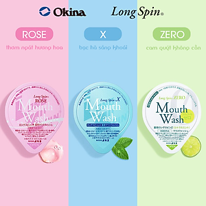 Nước súc miệng bỏ túi OKINA dòng LONG SPIN ROSE Nhật Bản hương Hoa Hồng – Hộp 42 hũ x 14ml