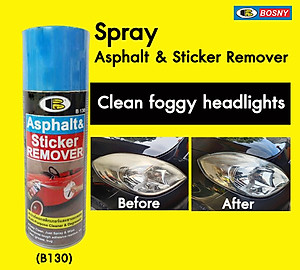 Dung dịch tẩy keo, nhựa đường, băng dính, tẩy decal... Asphalt & Sticker Remover - Bosny B130 - 200 cc - nhập khẩu Thái Lan (tặng kèm khăn lau và khẩu trang bằng vải không dệt)