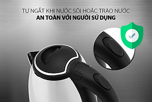 Ấm Siêu Tốc Inox SUNHOUSE HAPPY TIME HTD1055 (1.5L) - Hàng Chính Hãng