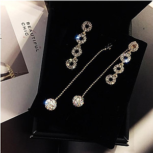 Bông tai đính đá dáng dài sang trong BT190