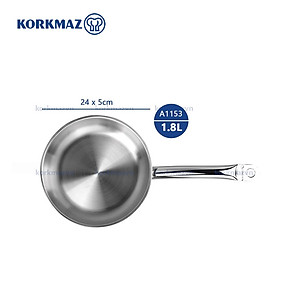 Chảo inox 18/10 Korkmaz Proline 24 cm - 1.8 lít