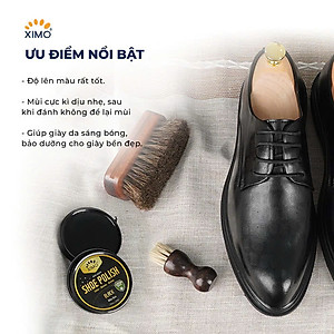 Xi Đánh Giày Sáp Shoe Polish XIMO 50ml XI08 giúp giày túi xách, ví, thắt lưng, đồ giả da sáng bóng tự nhiên, bảo dưỡng bền đẹp lâu hơn, tăng khả năng chống thấm nước hiệu quả
