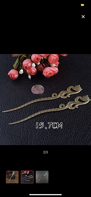 TRÂM CÀI TÓC HỒ LY VÀNG ĐỒNG CÓ HỘP NHUNG ĐỰNG