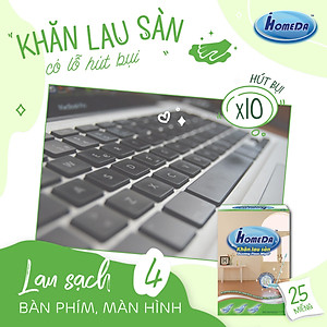 Combo 4 Tặng 1 Hộp Khăn lau sàn hút bụi tĩnh điện Ihomeda ( 25 khăn/ hộp) -  Combo 4 Free 1 iHomeda static dusting floor dry wipes ( 25 sheets/ box)