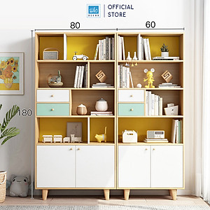 Tủ Sách Gỗ Phong Cách Bắc Âu Thương Hiệu SIB Decor (Nhiều Kích Thước) KSG43
