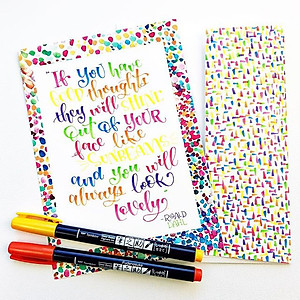 Bộ 10 Bút viết thư pháp TOMBOW FUDENOSUKE chuyên viết Hán tự Brush Lettering dòng màu sắc