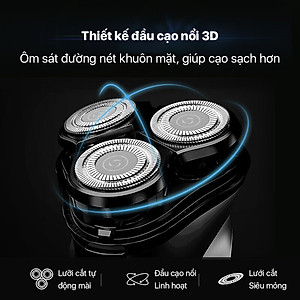 Máy Cạo Râu Enchen BlackStone đầu cắt nổi 3D Đầu Cạo Râu 3 Đầu Dao Cạo - Hàng chính hãng