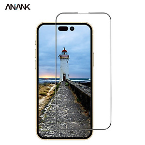 Miếng Dán Cường Lực Trong Cho iPhone 14 series Có ViềN Đen ANANK 2.5D FULL GLASS with Black frame - Hàng Chính Hãng
