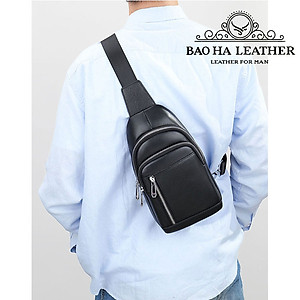 Túi đeo trước ngực, túi đeo vai da bò thật 9104 Túi đeo chéo vai