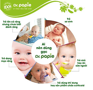 Gạc Rơ Lưỡi, Vệ Sinh Răng Miệng Cho Bé Dr Papie (Tách lẻ 10 gói)