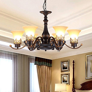 Đèn chùm YADO 6 tay phong cách cổ điển - kèm bóng Led chuyên dụng