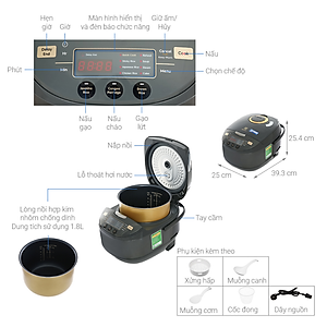Nồi cơm điện tử 1.8 lít Electrolux E7RC1-650K - Hàng chính hãng