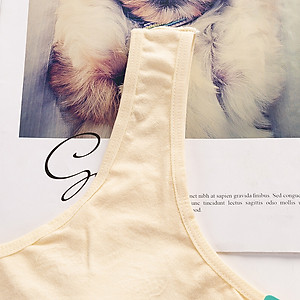 Áo Lót Nữ Áo Lót Học Sinh Ba Lỗ Cotton Hoa Chìm Mút Liền 1358 – Êm Ái, An Toàn, Thoáng Mát