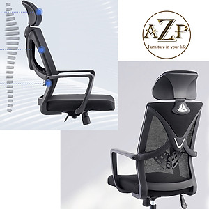 Ghế Văn Phòng Hỗ Trợ Cột Sống Lưng & Top thiết kế chuẩn Ergonomic AZP-9199 NEW DEN - Siêu Phẩm Thời Trang
