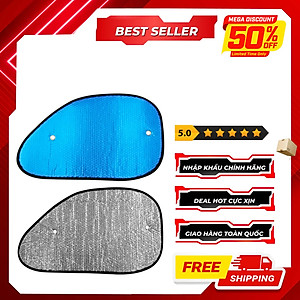Combo 2 Tấm Che Nắng Ô Tô Kính Hông Xốp Loại Dày NB BST-11035 Màu Lam (38x65 cm)