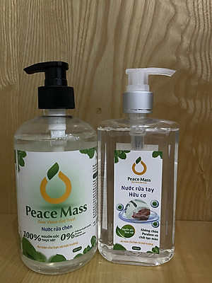 Combo Sản Phẩm Gốc Thực Vật NRTC1 Peace Mass Nước Rửa Tay 340ml + Nước Rửa Chén 500ml