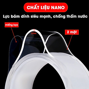 Băng Keo Nano Dán 2 Mặt Trong Suốt - Băng Dính  Đa Năng - Dán Tường Treo Đồ, Treo Tranh Ảnh, Cố Định Vật,...Hàng Cao Cấp Chính Hãng MINIIN