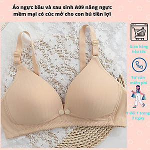 Áo lót cho con bú, áo ngực bầu và sau sinh mở cúc trước tiện lợi. chất liệu cotton co giãn không gọng đệm vừa  chống chảy xệ cho chị em sau sinh