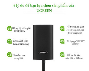 Bộ chuyển VGA đầu đực sang cổng HDMI đầu cái UGREEN MM110 40264 - Hàng chính hãng