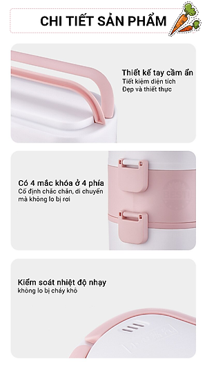 Hộp Cơm Cắm Điện Hâm Nóng Besti 2 Tầng 4 Khay Inox Cao Cấp Không Gỉ, Hộp Cơm Cắm Điện Văn Phòng Sang Trọng Đa Năng, Tiện Lợi Dễ Sử Dụng - Hàng Chính Hãng 