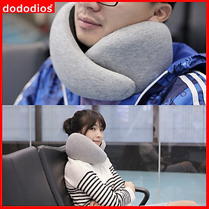 Gối Ngủ Du Lịch Chất Liệu Memory Foam Mật Độ Cao - Gối Ngủ Văn Phòng Thông Minh Cao Cấp Chính Hãng Dododios – Kèm Túi Vải Nhung Đựng Gối Ngủ Chữ U Văn Phòng