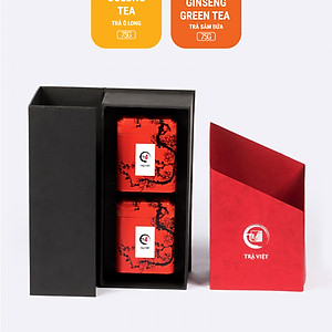 Hộp Quà Thiếc 2 TRÀ VIỆT – Trà Ô Long - Trà Sâm Dứa