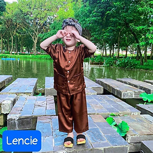 Bộ bà ba cho bé trai đi chơi biểu diễn đẹp từ 12-40kg chất lụa mềm mát (kèm khăn)