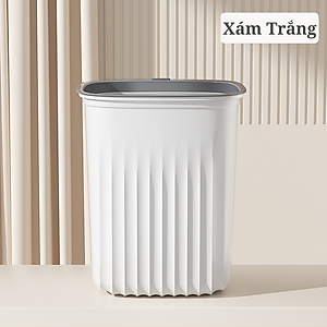 Thùng rác, thùng rác nhựa, chất liệu nhựa PP cao cấp - Chịu lực tốt - Có vòng áp suất cố định túi rác - Thay túi rác dễ dàng - Màu trắng - Nhỏ - Vừa - Lớn
