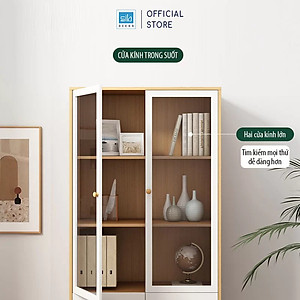 Tủ Gỗ Kết Hợp Cửa Kính Thương Hiệu SIB Decor Đa Năng, Hiện Đại KG45