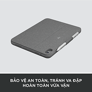 Bao da kèm phím Logitech Combo Touch dành cho iPad 10.9 inch Gen 10 - Có thể tháo rời, Trackpad siêu nhạy, chiếu sáng nền - Hàng chính hãng