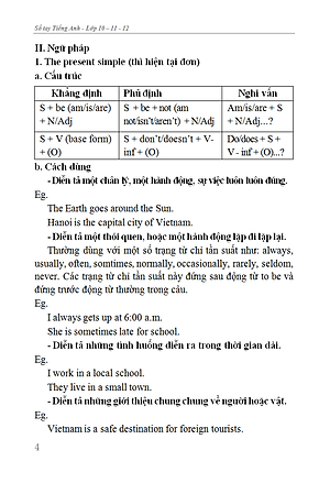 Sách Sổ Tay Tiếng Anh Trung Học Phổ Thông (Lớp 10 - 11 - 12)