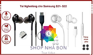 Tai nghe nhét tai dành cho Samsung S21 Ultra - Jack Type C công nghệ AKG dùng cho máy Samsung Galaxy S21 Ultra, S21, S20, Note 10, Ipad Pro - Âm thanh chân thực, sống động - Tặng Que Chọc Sim Đa Năng