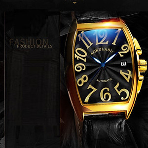 ĐỒNG HỒ NAM CƠ TỰ ĐỘNG CHÍNH HÃNG AOKULASIC DÂY THÉP ĐÚC ĐẶC KHÓA BƯỚM KÍNH SAPHIRE - CÓ LỊCH NGÀY AOK69