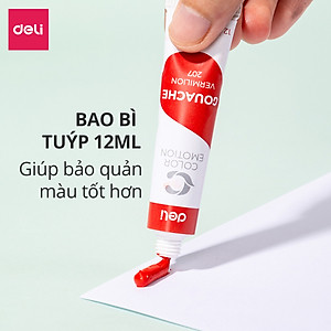 Màu bột Gouache Deli dạng tuýp 12ml Deli - 5/12/24 màu - 1 hộp - EC11 .