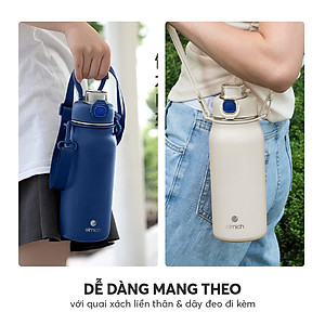 Bình giữ nhiệt inox 316 Elmich EL8331 1L, Hàng chính hãng, kèm ống hút silicone, chống tràn -JoyMall