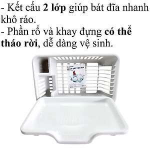 Rổ Úp Bát Việt Nhật Kèm Khay Hứng Nước 3535 