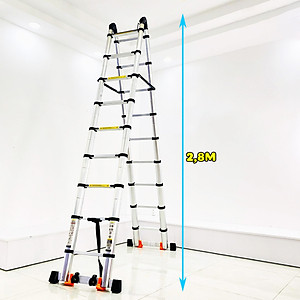 Thang nhôm rút chữ A Sumika SK560D NEW - Chữ A cao 2.8m, chữ I cao 5.6m, tải trọng 300kg