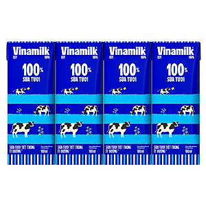 Thùng 48 Hộp Sữa Tươi Tiệt Trùng Vinamilk 100% Ít Đường (180ml)