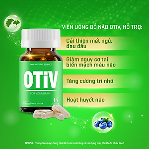 [Hộp 15v] Viên Uống Bổ Não OTIV Ecogreen Giảm Đau Đầu Mất Ngủ, Tăng Trí Nhớ & Hoạt Huyết Não