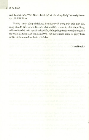 VIỆT NAM – LÃNH THỔ VÀ CÁC VÙNG ĐỊA LÝ - Lê Bá Thảo- Hanoibooks – NXB Dân Trí