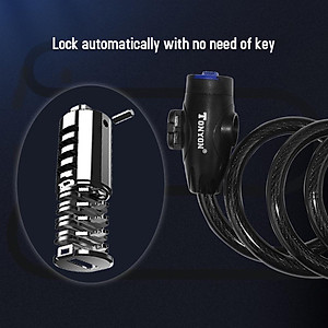 Khóa xe đạp Khóa chống trộm bằng cáp cuộn 12mm với chìa khóa an toàn kèm giá đỡ Xe đạp leo núi