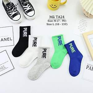 Tất cho bé cao cổ dài chất mềm thoáng khí nhiều màu cổ chữ thời trang cá tính phong cách phù hợp trẻ em bé trai gái TA24