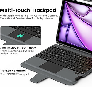 Bao Da Kèm Bàn Phím cho iPad Air 6 11 inch / iPad Air 6 13 inch 2024 Nillkin Bumper Combo Case Keyboard - Hàng Chính Hãng