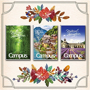 Combo 5 cuốn vở kẻ ngang Campus Adventure 200 trang B5 NB-BAVT200