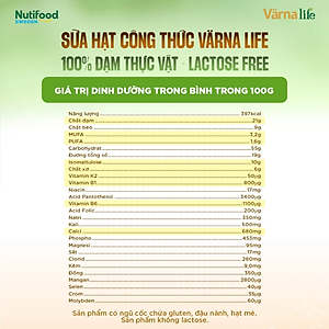 Thực phẩm bổ sung sữa hạt công thức Varna Life