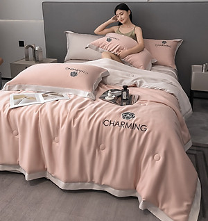 Bộ chăn ga gối phi lụa sang trọng mẫu mới năm 2023