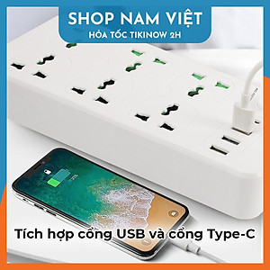 Ổ Cắm Điện Có Cổng Type-C, Công Tắc Riêng, Chịu Tải 3000W