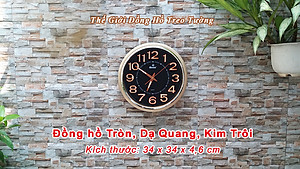 Đồng Hồ Treo Tường Cao Cấp DẠ QUANG KIM TRÔI EASTAR - Số Nổi 3D Tròn Cổ Điển 31cm - Tặng Pin Maxell - BH 1 Năm