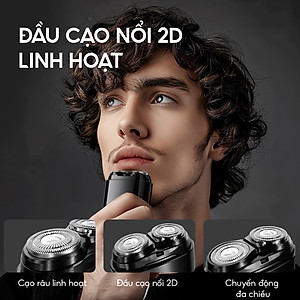 Máy cạo râu Enchen K8 - Đầu cạo 2D chống nước, 18 lưỡi dao tự mài - Hàng chính hãng